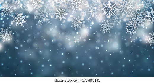 Christmas snow winter light background