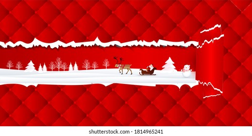 Christmas snow winter red background