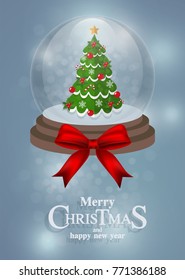 Christmas snowball background in flat style.