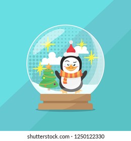 Christmas snowball globe background