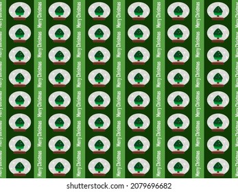 Christmas snowball pattern on green background