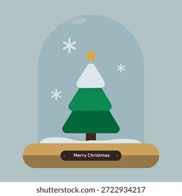 Bola de nieve de la Navidad con el árbol de Navidad	
