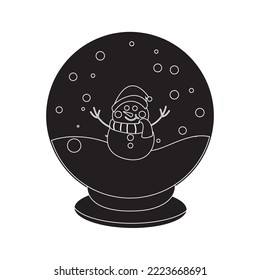 Christmas snowball vector icon illustration