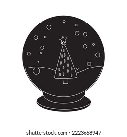 Christmas snowball vector icon illustration