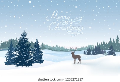 Deer Winter Paper Art Illustration Christmas Stock Vector (Royalty Free ...