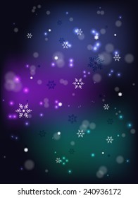 Christmas snowfall on a dark base. EPS10 vector illustration.