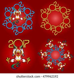 Christmas  snowflake  2017 - Snowflake date for textures, Year of the Rooster, happy New Year