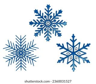 christmas snowflake 3d on white background