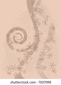 Christmas snowflake abstract background with grunge textures.
