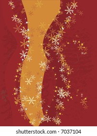 Christmas snowflake abstract background with grunge textures.