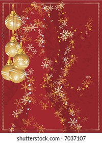 Christmas snowflake abstract background with grunge textures and ornaments.