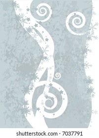 Christmas snowflake abstract background with grunge textures.