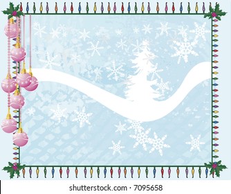 Christmas snowflake abstract background with grunge textures and ornaments.