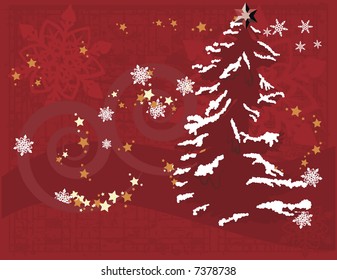 Christmas snowflake abstract background with grunge textures.