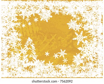 Christmas snowflake abstract background with grunge textures. No gradients.