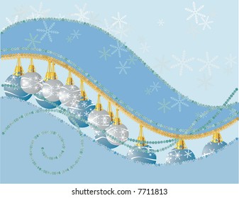 Christmas snowflake abstract background with grunge textures and ornaments.