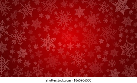 Christmas snowflake abstract red background . Vector illustration . 