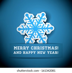 Christmas snowflake applique vector background. Eps 10.