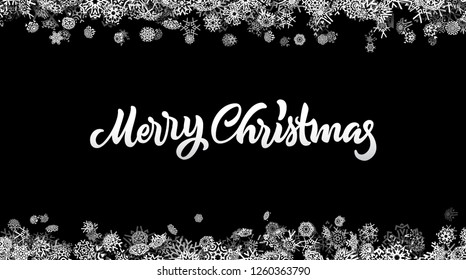 Christmas snowflake background or abstract card with falling scattered snow for winter New Years Eve holidays celebration