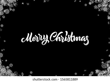 Christmas snowflake background or abstract card with falling scattered snow for winter New Years Eve holidays celebration
