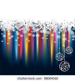 christmas snowflake background with banner for your text