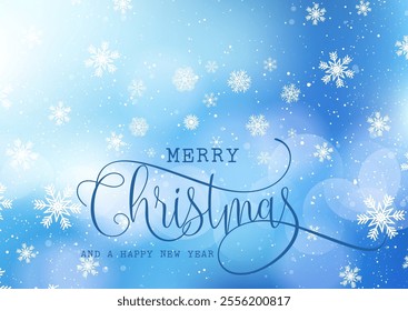 Christmas snowflake background with a decorative text design