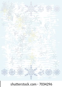 Christmas snowflake background with grunge textures. No gradients.