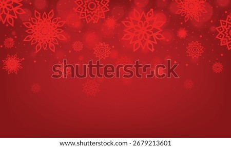 Christmas snowflake background with red color