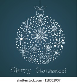 Christmas snowflake ball. Vector design element.