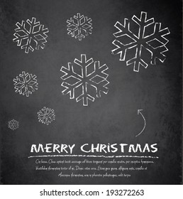 Christmas snowflake blackboard chalkboard vetor flake