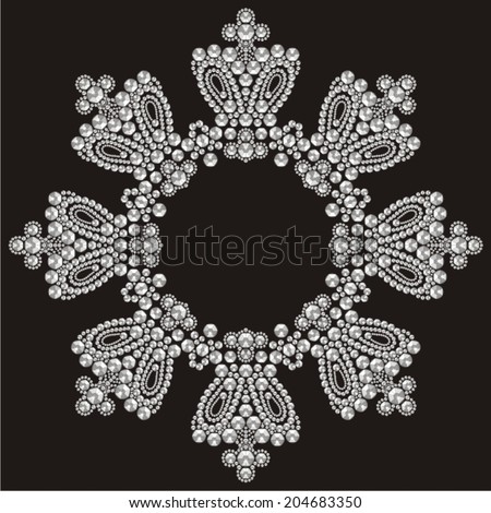 Christmas snowflake crystals of precious (beautiful frame).