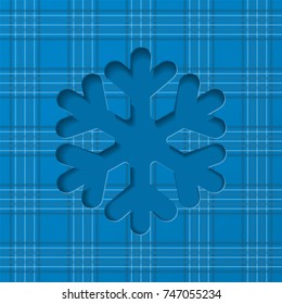 Christmas snowflake cut out of white paper. Decorative design element, holiday decoration for Christmas and New Year cards. Vector illustration