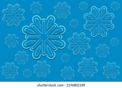 christmas snowflake cutout shapes in holiday blue in various icon sizes
