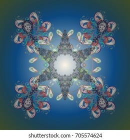Christmas snowflake of decoration on snow. Christmas festive background. Vector illustration.