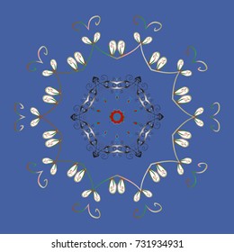 Christmas snowflake of decoration on snow. Christmas festive background. Vector illustration.
