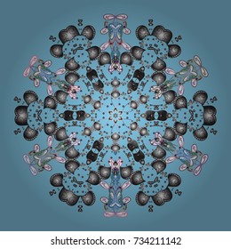 Christmas snowflake of decoration on snow. Christmas festive background. Vector illustration.