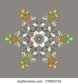 Christmas snowflake of decoration on snow. Christmas festive background. Vector illustration.