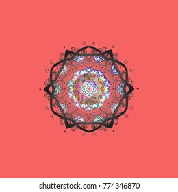 Christmas snowflake of decoration on snow. Christmas festive background. Vector illustration.