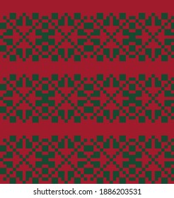 Christmas snowflake fair isle pattern background suitable for fashion textiles, knitwear and graphics