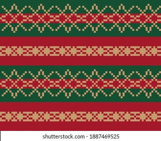 Christmas snowflake fair isle pattern background suitable for fashion textiles, knitwear and graphics