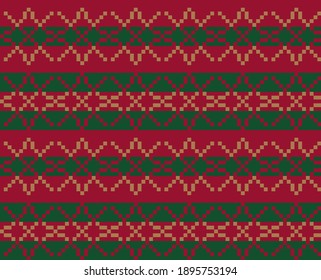 Christmas snowflake fair isle pattern background suitable for fashion textiles, knitwear and graphics