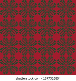 Christmas snowflake fair isle pattern background suitable for fashion textiles, knitwear and graphics