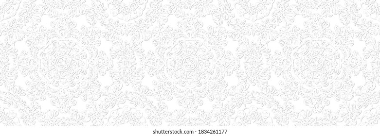 Textura de patrón floral de copo de nieve de Navidad fondo monocromo, textura, Repetición de ilustración vectorial de patrón sin costura