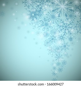 Christmas snowflake flow vector background with copy space.