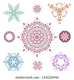 Christmas snowflake and flower. Element for design