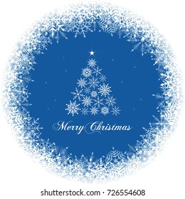 Christmas snowflake frame and Christmas tree illustration