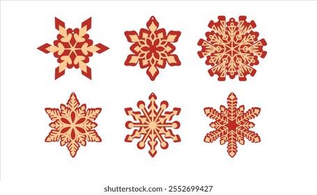 Christmas Snowflake hanging ornament 2 layer illustration.