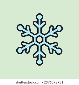 christmas snowflake icon with lineal color style