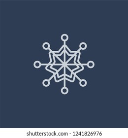 Christmas snowflake icon. Christmas snowflake linear design concept from Christmas collection. Simple element vector illustration on dark blue background.