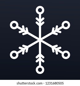 Christmas snowflake icon. Outline christmas snowflake vector icon for web design isolated on black background